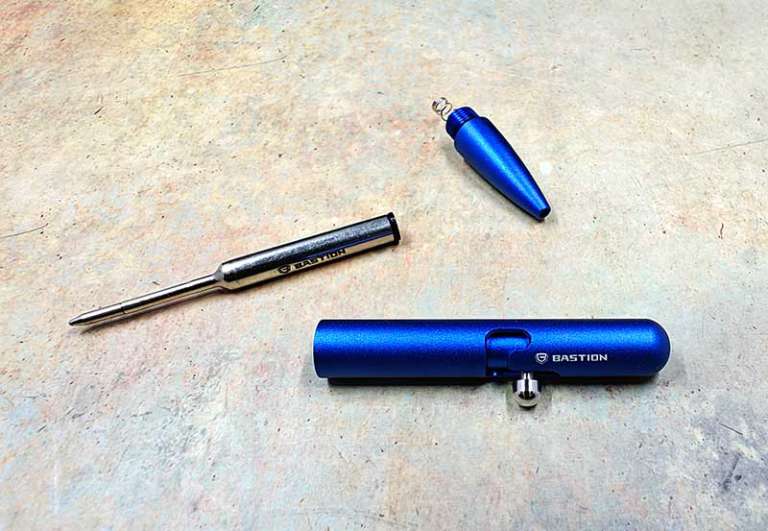 Bastion BASTION® Luxury Slim Bolt Action Pen, Durable EDC Pen with Fine Tip, Professional Ballpoint Pen for School and Work - Stainless Steel Black | Best Price KSA | Riyadh, Jeddah