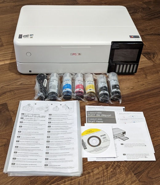Epson EcoTank Photo ET-8550 All-in-One Wide-Format Supertank Printer in  White
