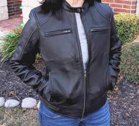 fjackets womens real leather black biker jacket 01