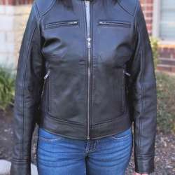 fjackets womens real leather black biker jacket 03