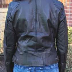 fjackets womens real leather black biker jacket 04