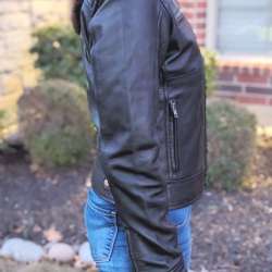 fjackets womens real leather black biker jacket 05