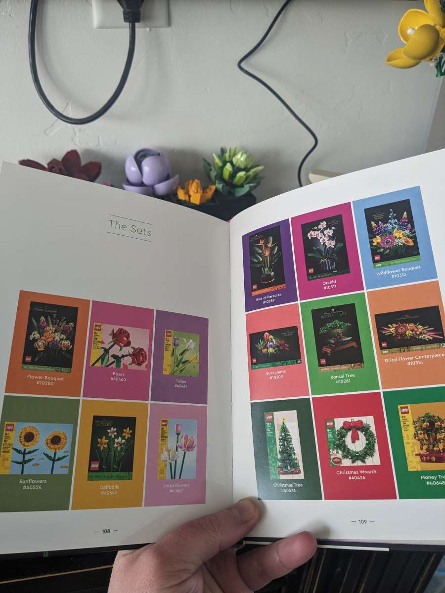 Pages with all the current LEGO Botanical sets listed