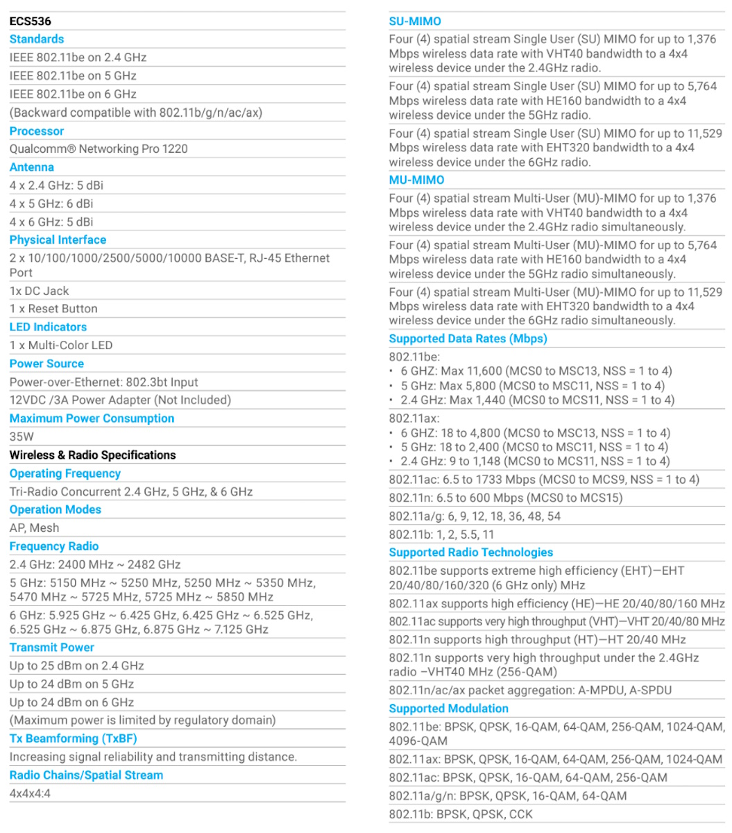 EnGenius ECW536 Cloud WiFi 7 3