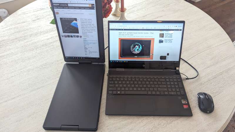 QQH triple monitor laptop screen extender review - Full HD 1080p ...