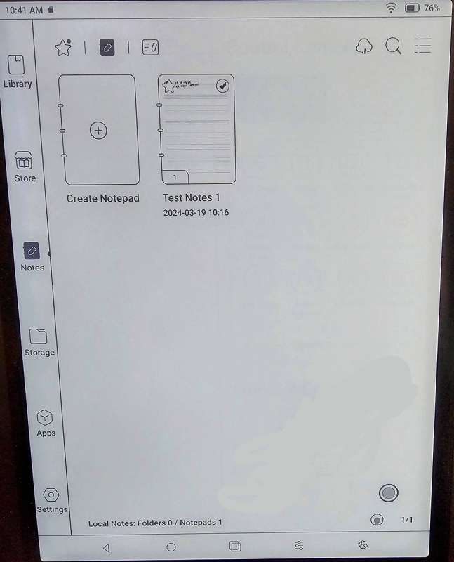 Boox Note Air3 Notes Home Screen