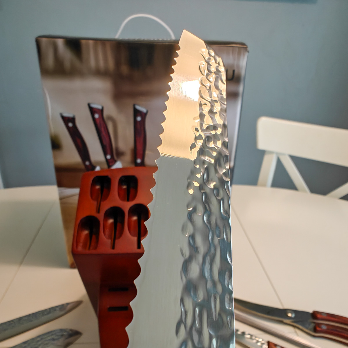imarku Wooden Hammered Knife Set review sharp in both looks and edges