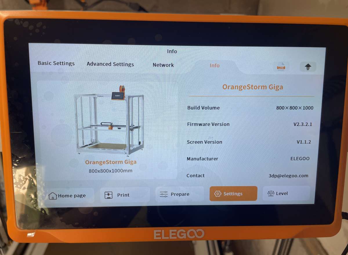 Elegoo OrangeStorm Giga 3D printer 60