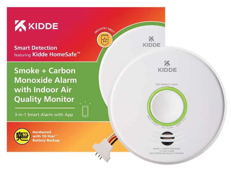 kidde smoke carbon monoxide alarm with indoor quality air monitor 01