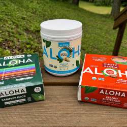 ALOHA organic plant based protein bars and protein power review