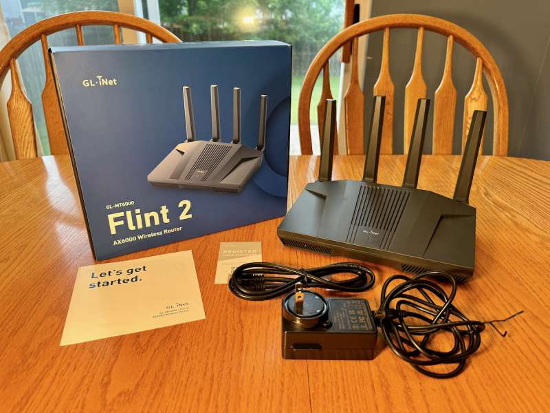 GL.iNet Flint 2 (MT6000) Router package contents