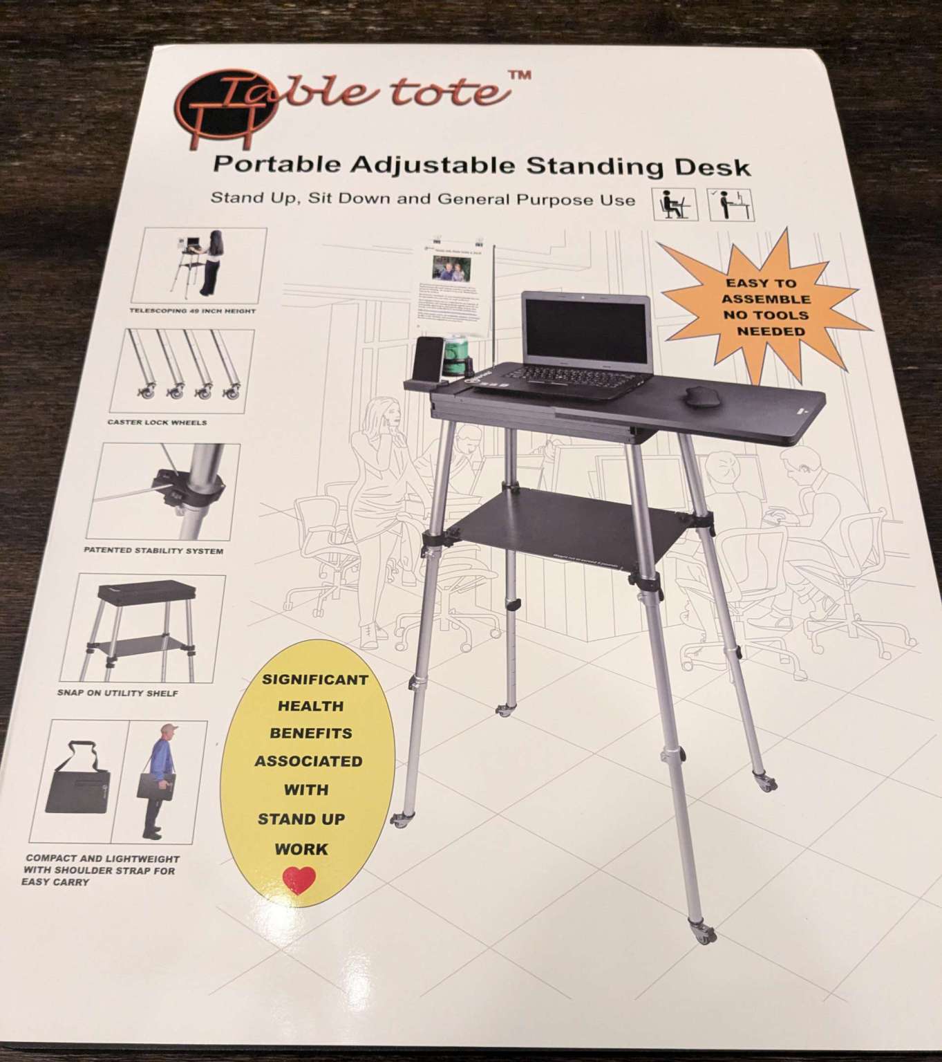 Tabletote Plus portable adjustable standing desk review - A portable ...