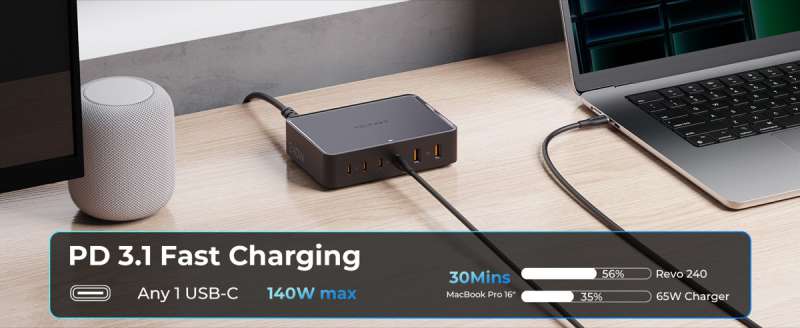 VOLTME 240W 6 Port USB Charger 8