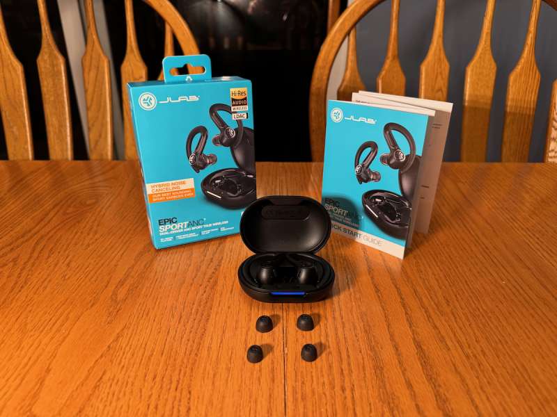 JLab Epic Sport ANC 3 True Wireless Earbuds package contents