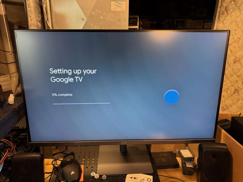 Google TV setup progress bar