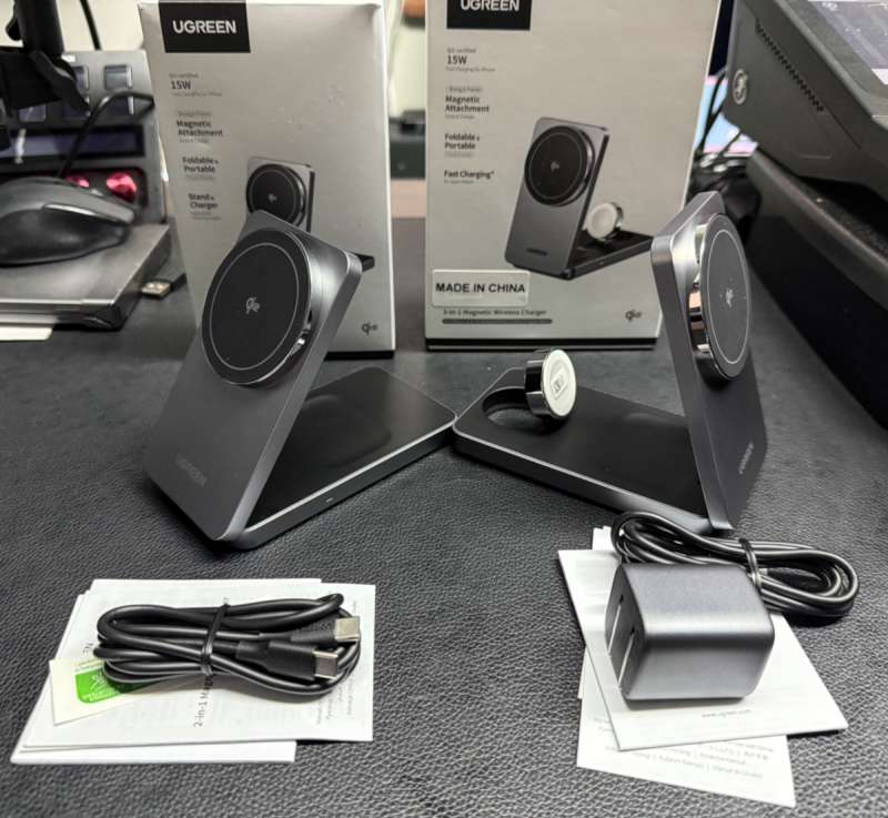 UGREEN 3-in-1 MFi 25W Magnetic Wireless Charger Stand Qi2 Charging For IPhone 16 Pro Max/AirPods