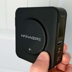 The InfinaCore P3 Pro combines a power bank with a USB charger into one travel-ready gadget.