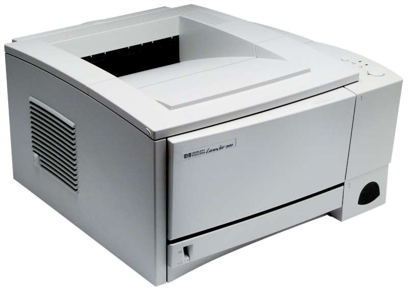 My very first laser printer: an HP LaserJet 2100, complete with JetDirect!