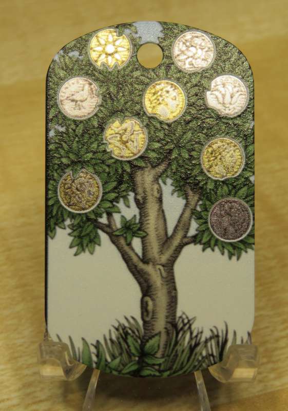 The Nine of Coins from the Alchemical Tarot