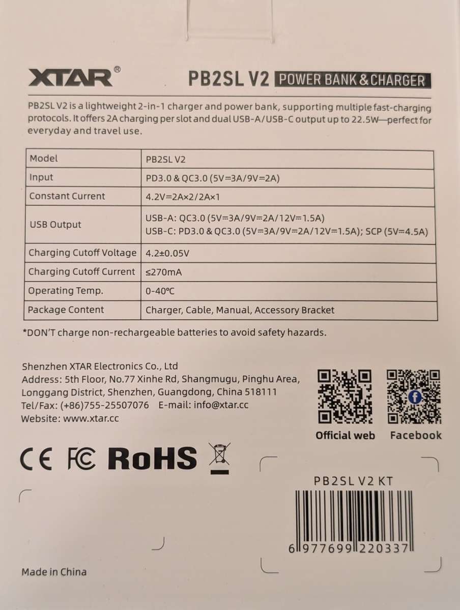 XTAR PB2SL Power Bank Charger 7