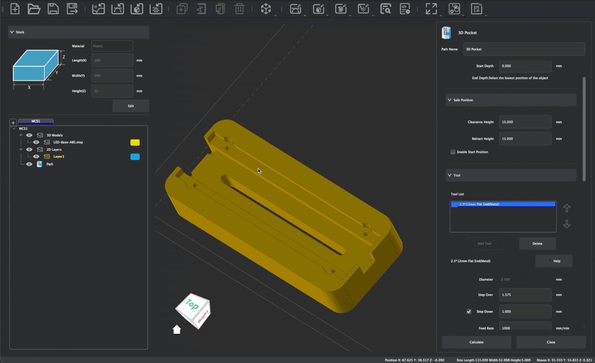cam 3DpocketSTEP