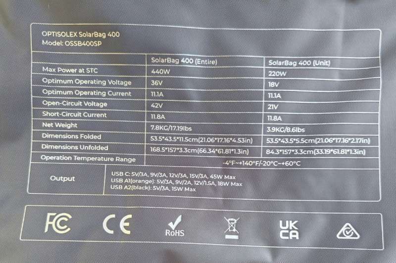 OptiSolex 440W solarbag 2