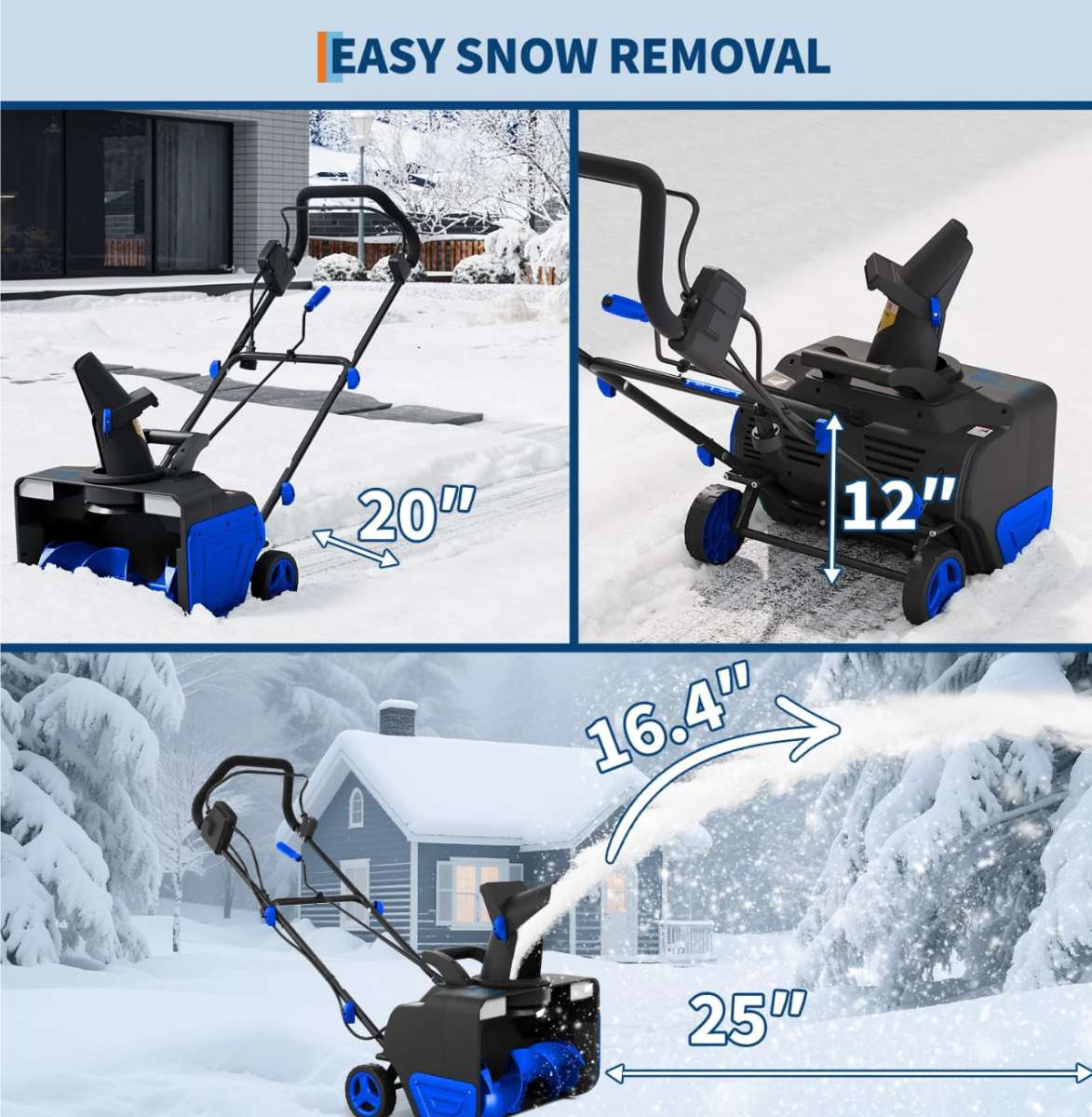 Garvee 1222 Cordless Battery Powered Snow Blower 4
