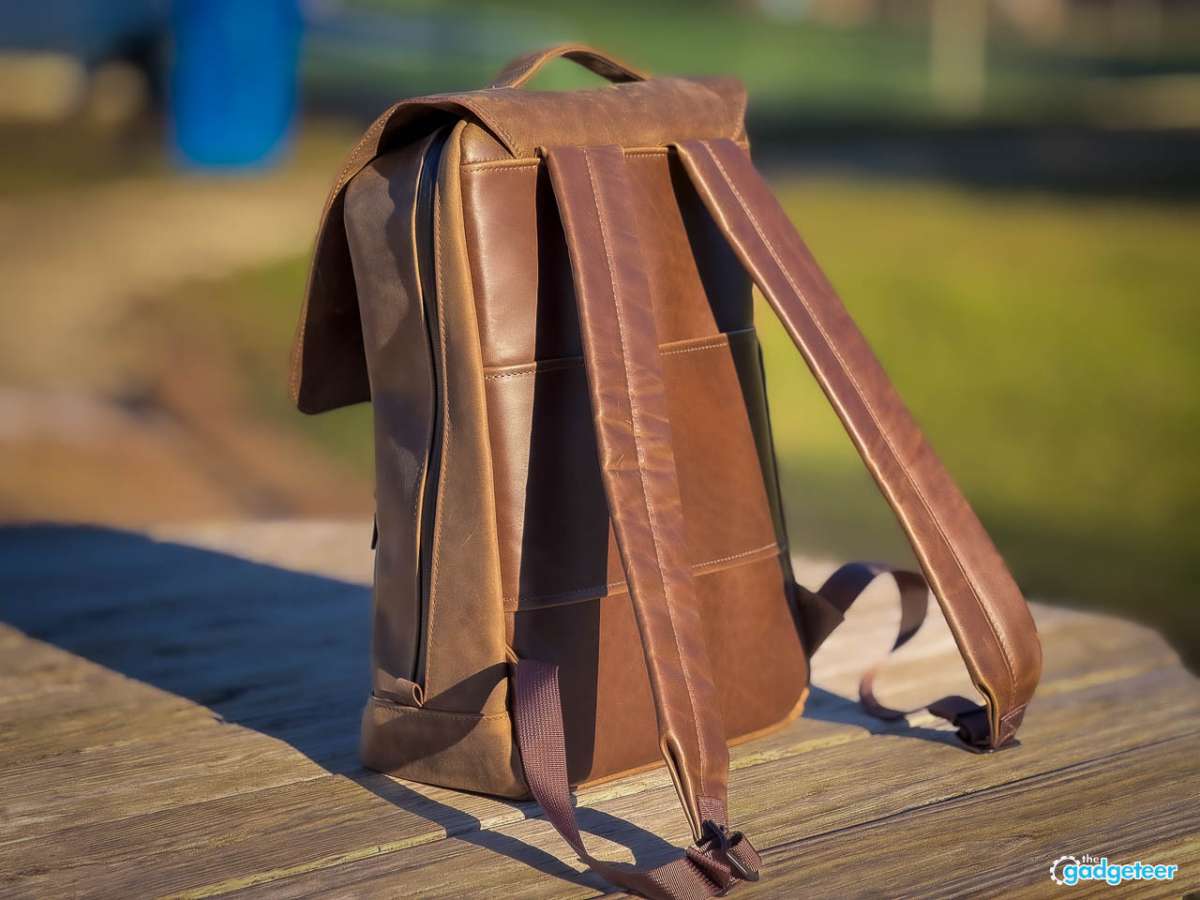 WaterField Bowery Leather Backpack Review the gadgeteer 03
