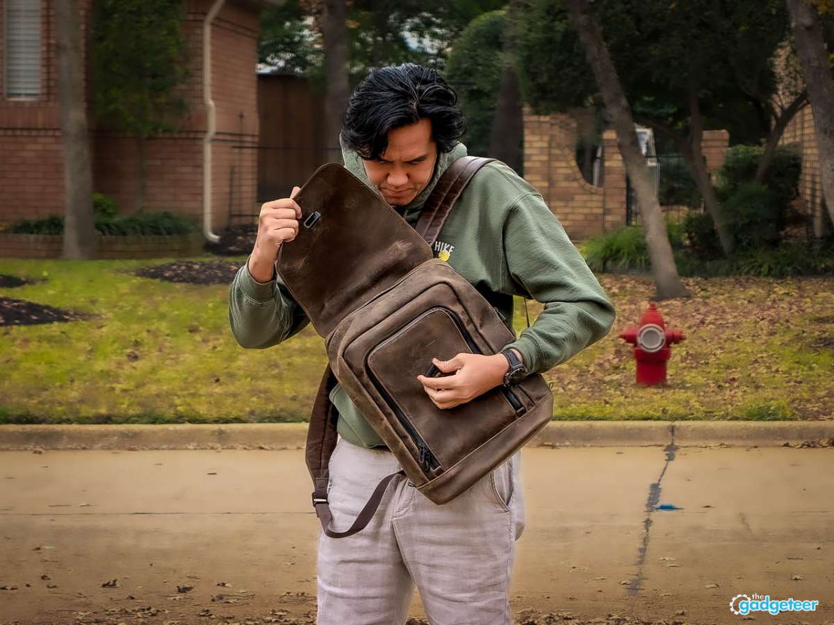 WaterField Bowery Leather Backpack Review the gadgeteer 42