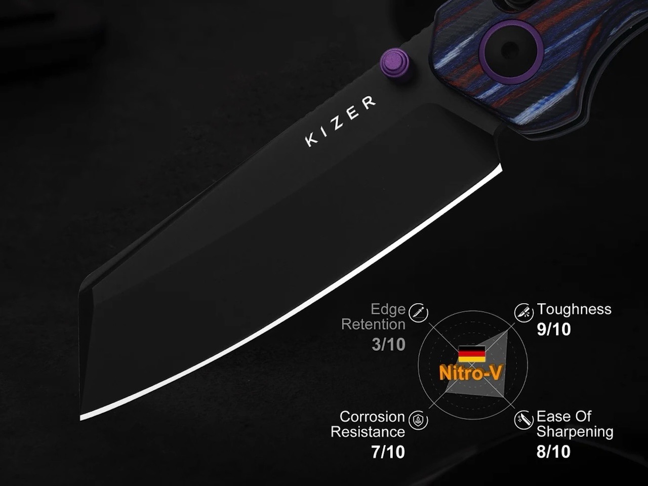 Kizer Madrac Glow-in-the-Dark Backspacer Design