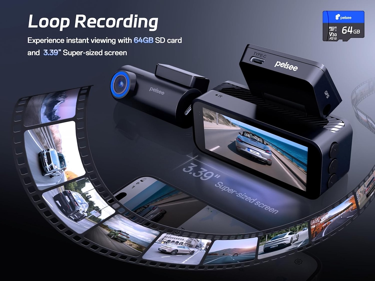 Pelsee P1 Pro 4K Dash Cam Loop Recording