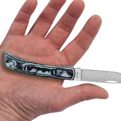 Case Crossroads Smooth Seafoam Green Burl G-10 XR Sod Buster Jr Knife