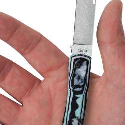 Case Crossroads Smooth Seafoam Green Burl G-10 XR Sod Buster Jr Knife Buy Now