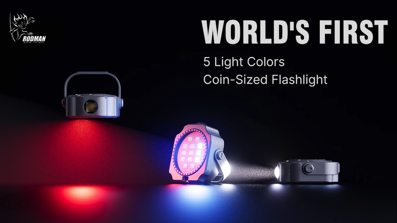 RODMAN ED08 Coin-Sized Titanium Magnetic Flashlight with 5 Light Colors Kickstarter