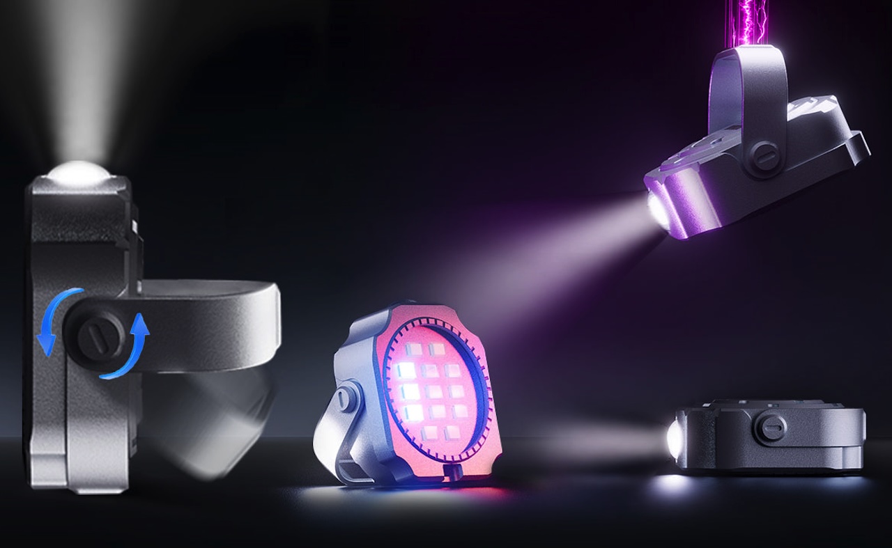 RODMAN ED08 Coin-Sized Titanium Magnetic Flashlight with 5 Light Colors Shipping