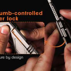 SyncraBlade Titanium EDC Knife with Linked Slide-Action Design