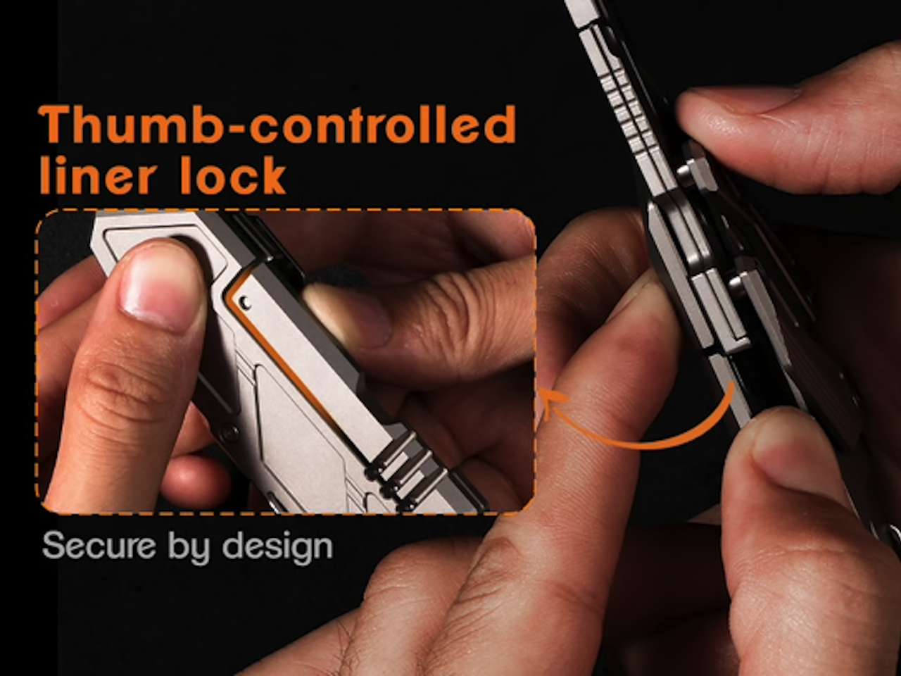 SyncraBlade Titanium EDC Knife with Linked Slide-Action Design