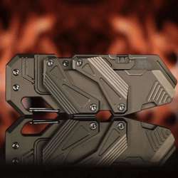 SyncraBlade Titanium EDC Knife with Linked Slide-Action Launch