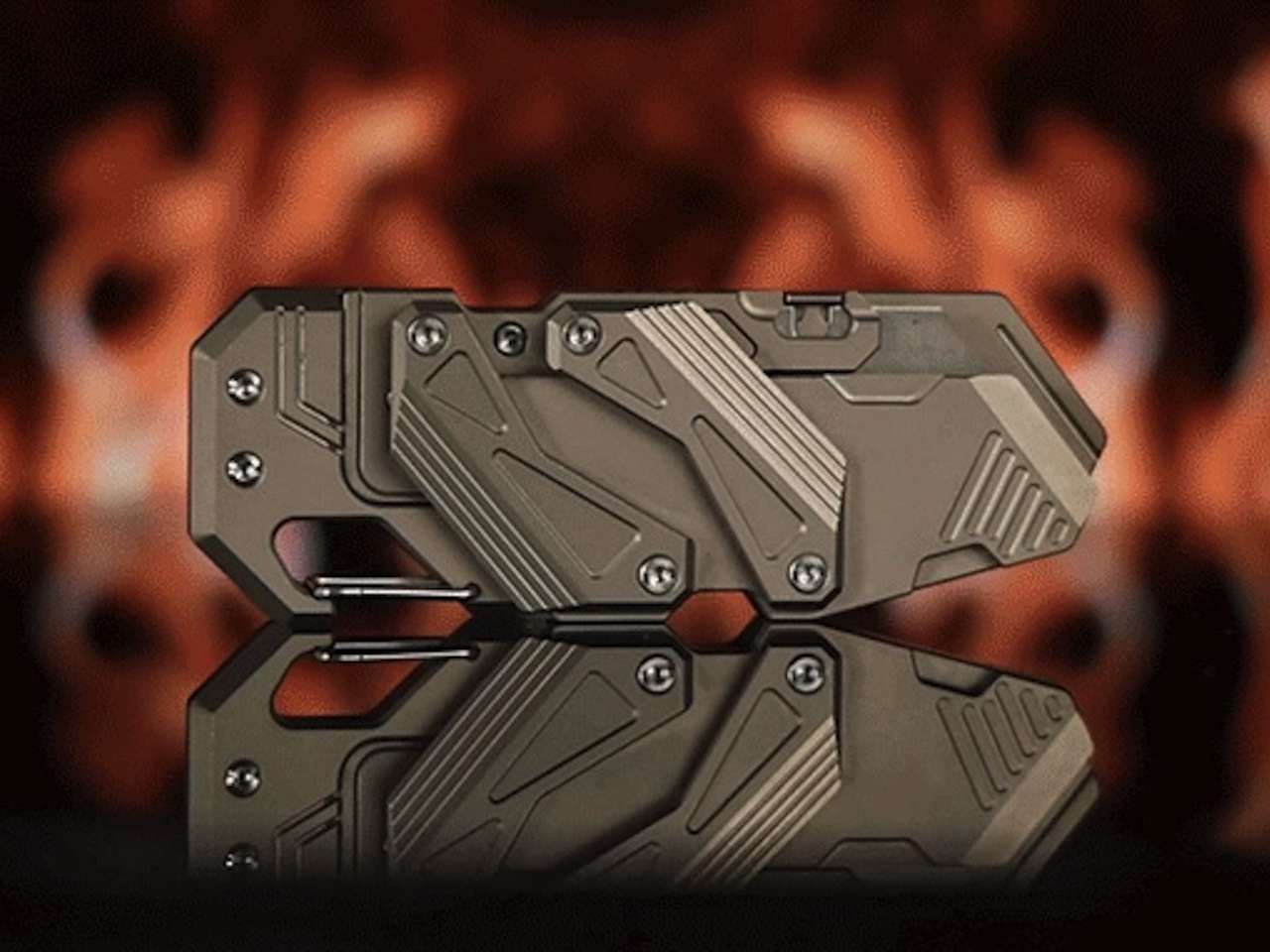 SyncraBlade Titanium EDC Knife with Linked Slide-Action Launch