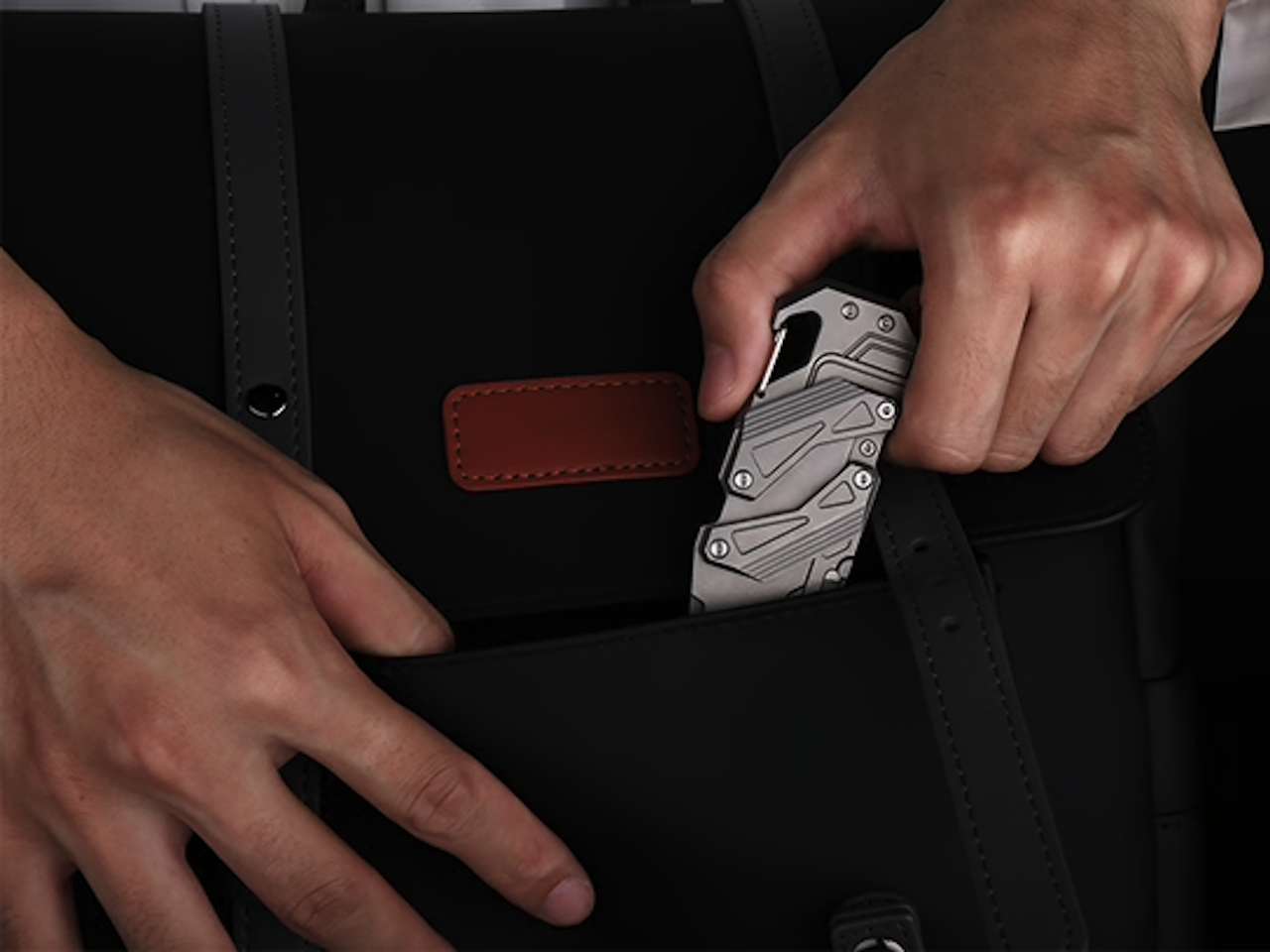 SyncraBlade Titanium EDC Knife with Linked Slide-Action Where to Buy