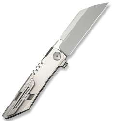 WEKNIFE Anglex Flipper Knife Gray Titanium Handle Materials