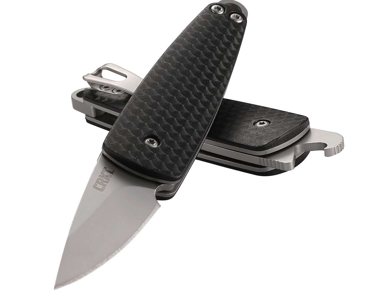 10 CRKT Dually Folding Carry Knife- Plain Edge Folder with Slip Joint