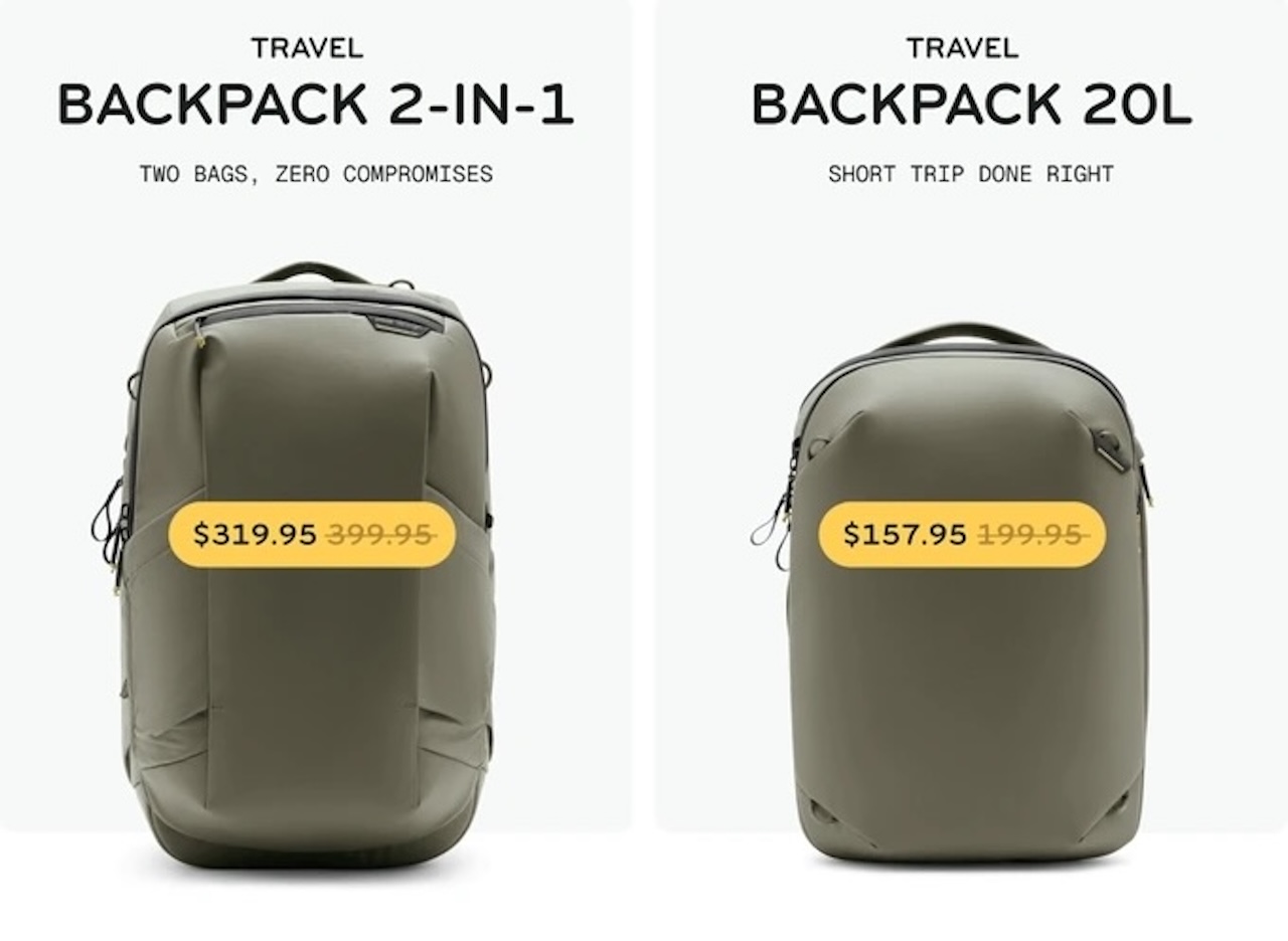 Peak Design Travel Backpack 2-in-1 Pricing
