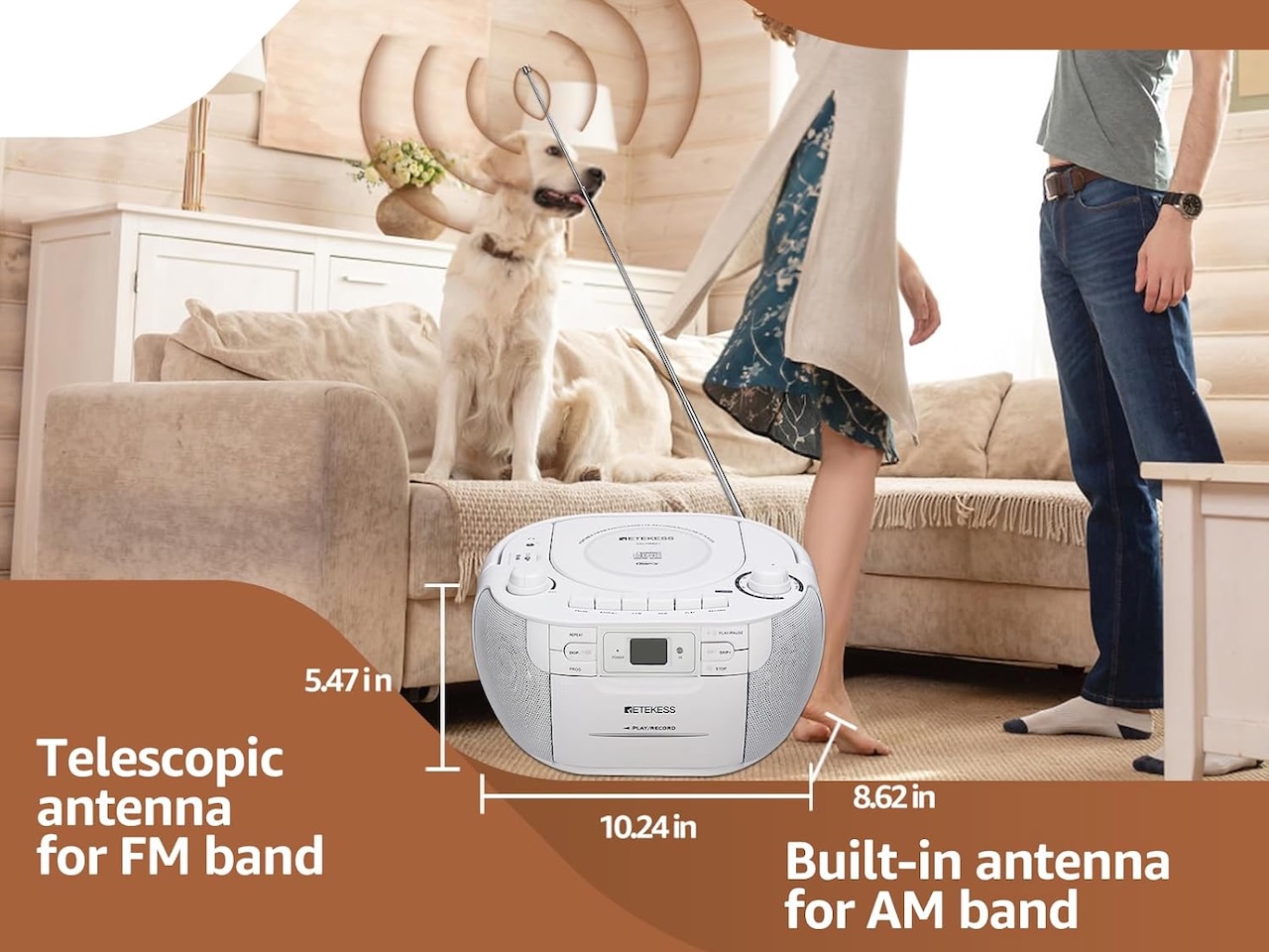 Retekess TR621 CD and Cassette Player Combo