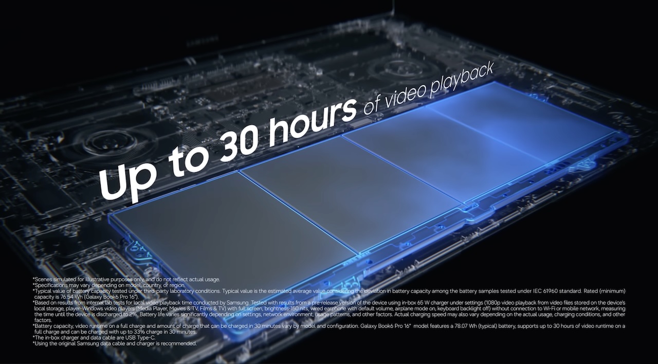 Samsung Galaxy Book 6 Pro Battery Life