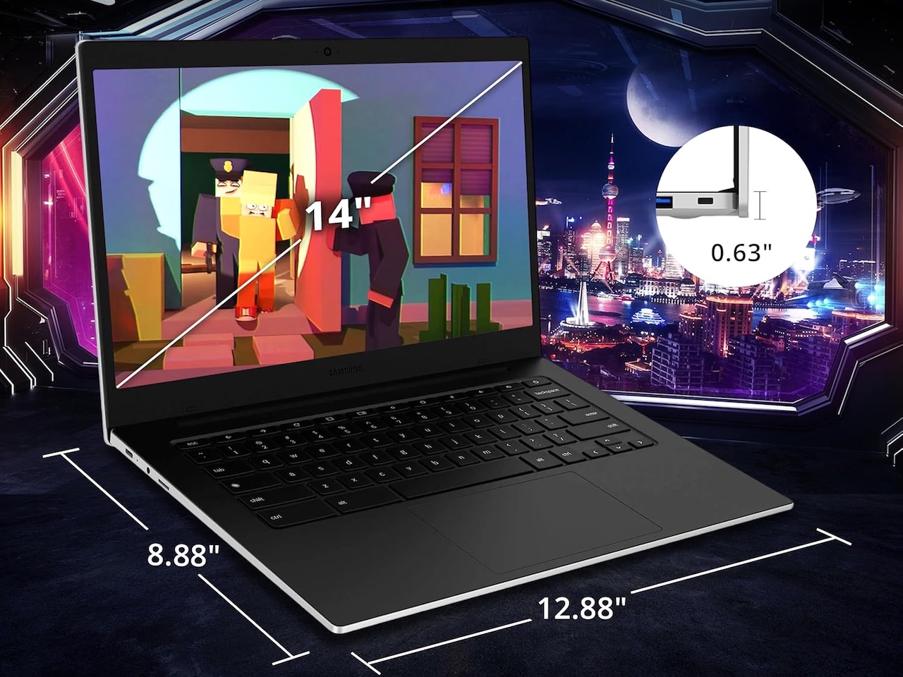 Samsung Galaxy Chromebook Go 14-INCH LED HD Laptop - 4 Laptops Under $200 on Amazon