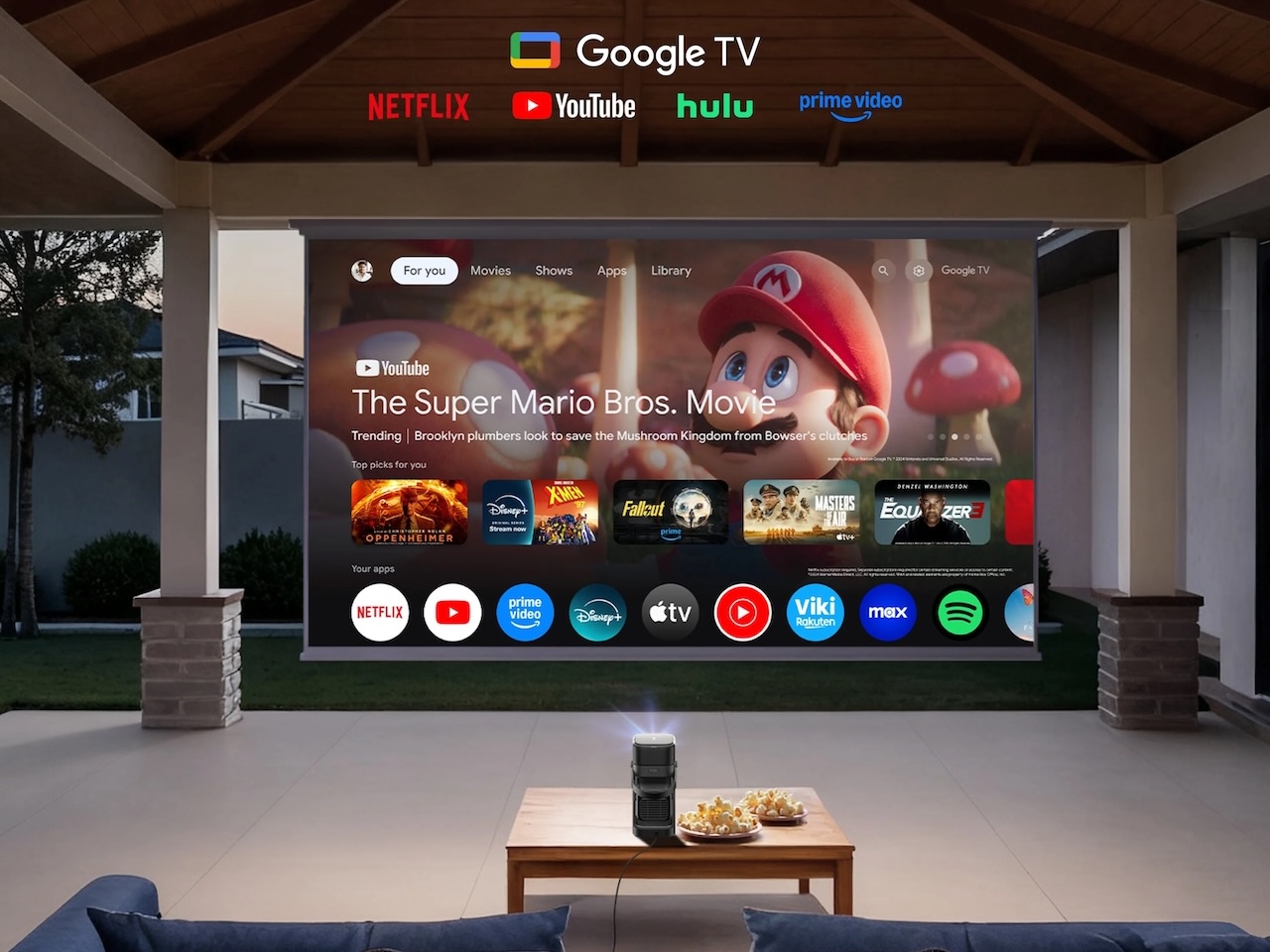 Soundcore Nebula P1 Portable Projector with Detachable Speakers Netflix Google TV