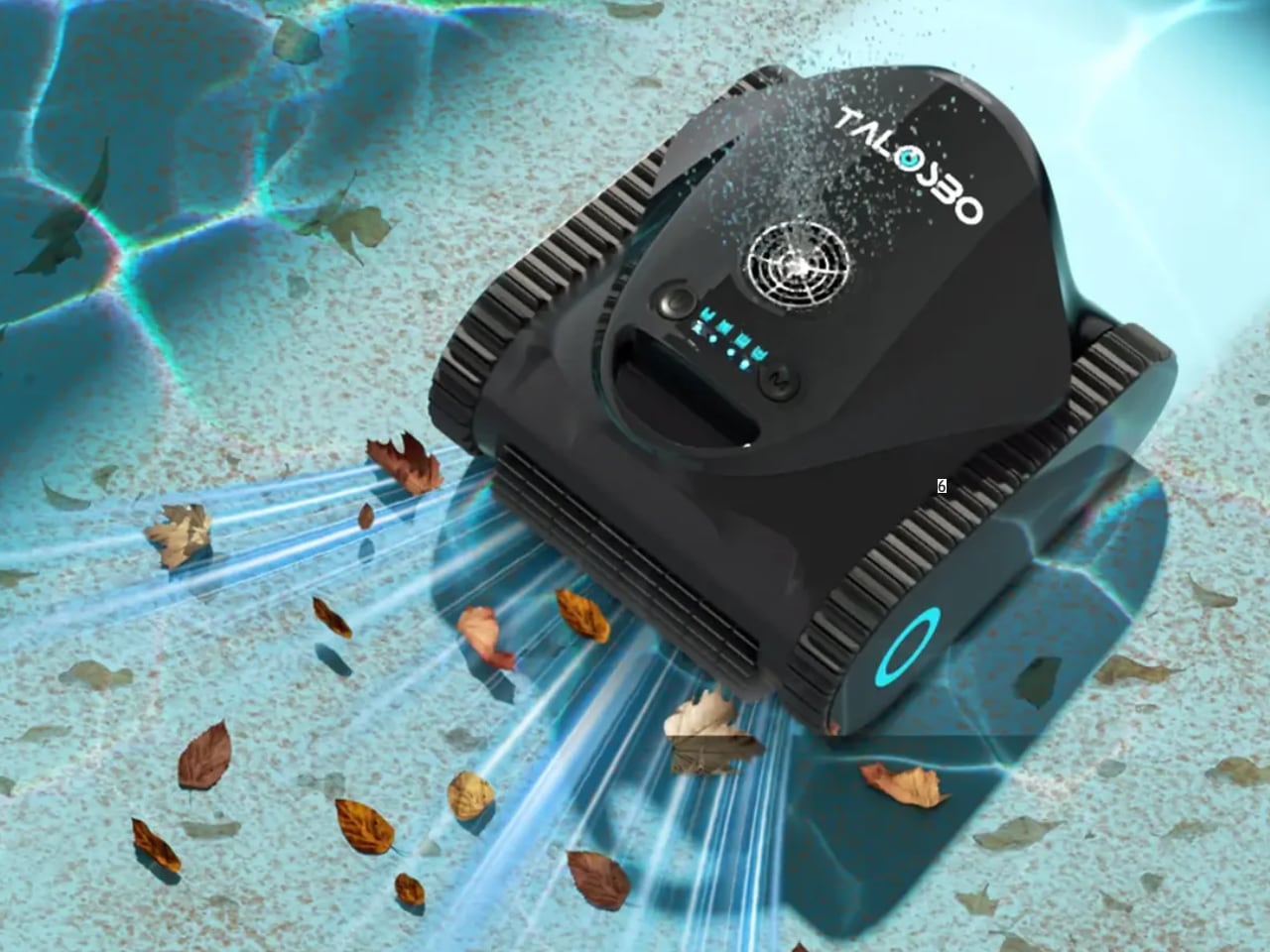 Talosbo C1 robotic pool cleaner cleaning pool floor walls and waterline with 180 minute runtime