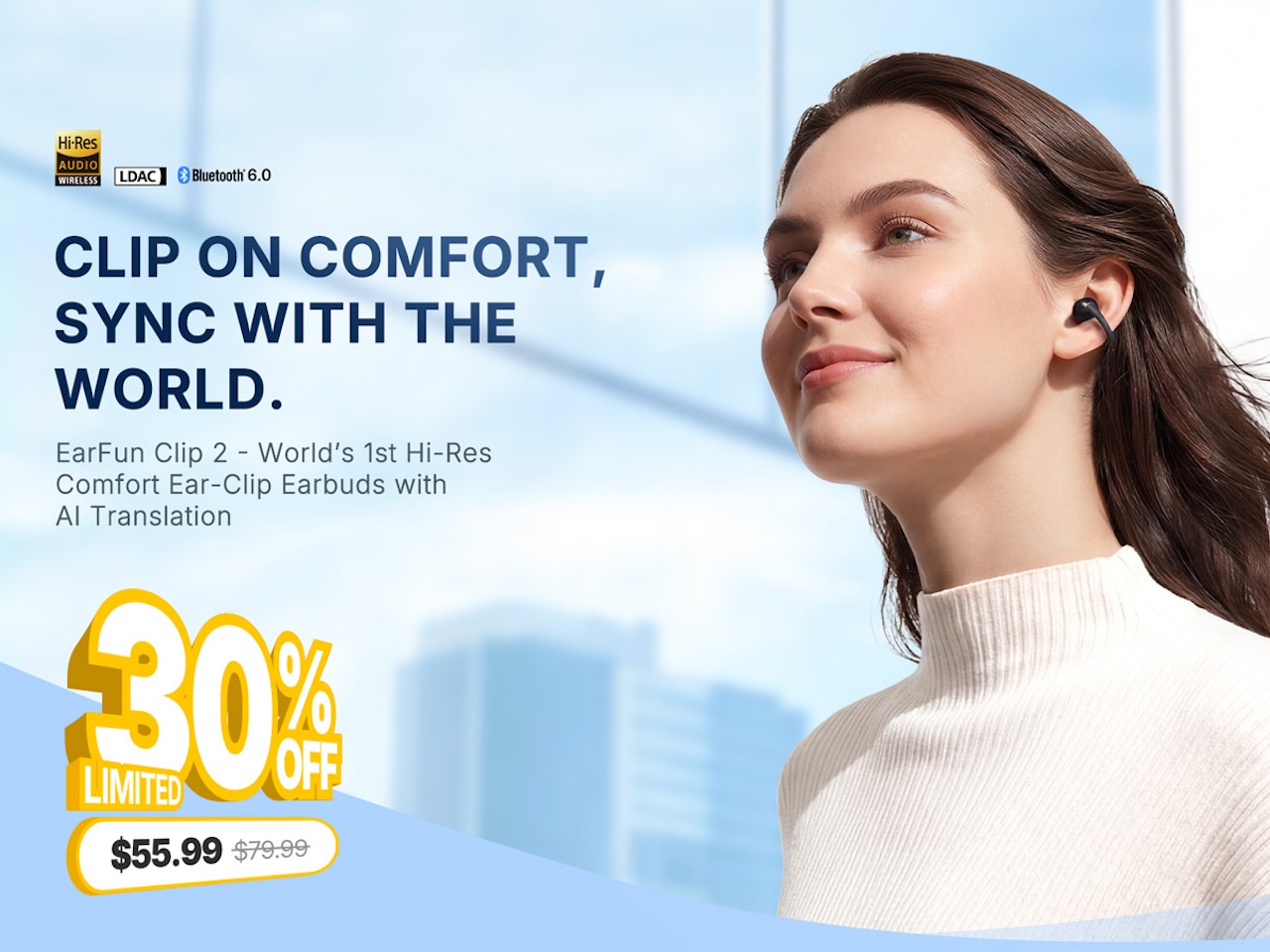 EarFun 2 Clip Open Ear Earbuds