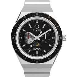 Q Timex NASA 40mm Stainless Steel Bracelet Watch Front